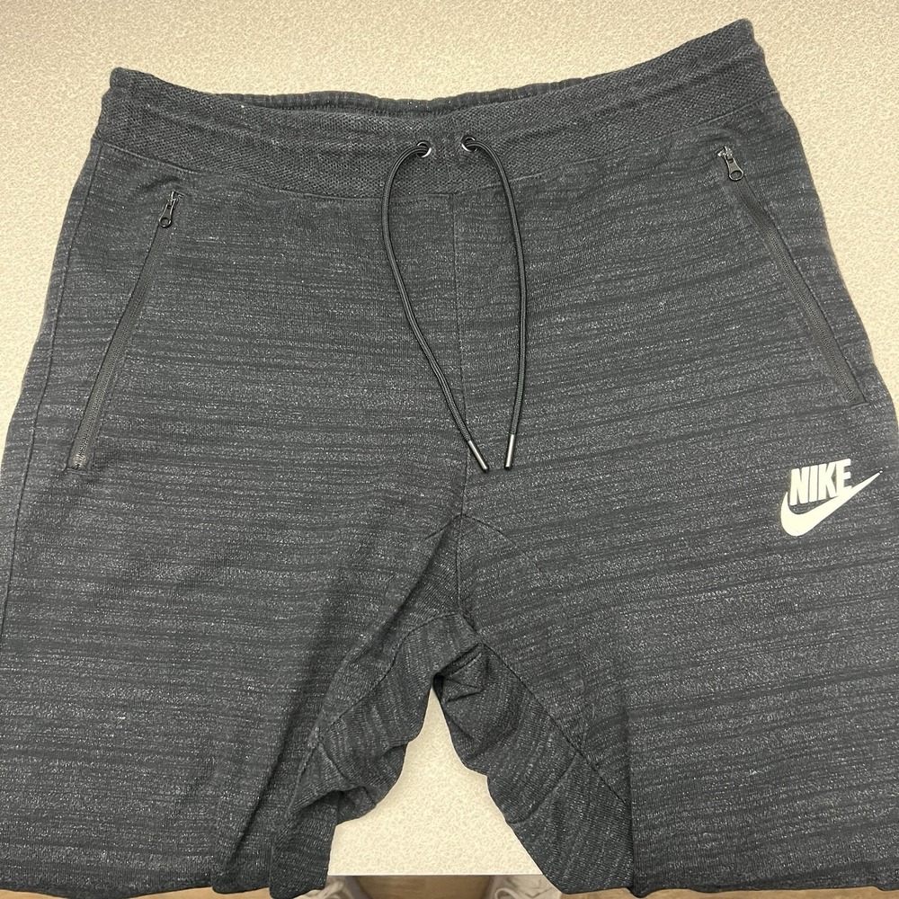 Nike Sportswear Advance Sweatpants Mens Large Charcoal Grey Knit Joggers Lounge - Picture 2 of 10